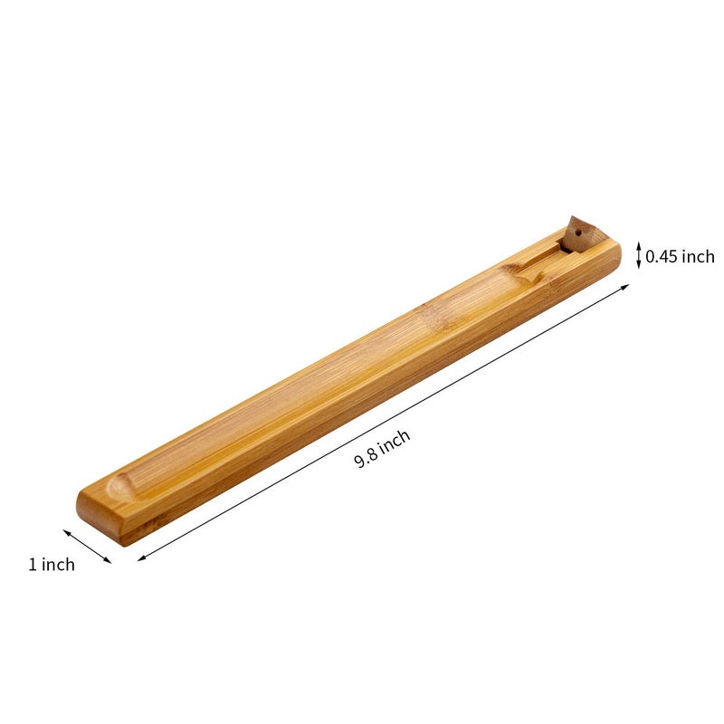 Cacukap 2 Pieces Bamboo Wood Incense Holder for Sticks with Adjustable Angle, Incense Burner with Ash Catcher, 9.8 Inches - Image 2